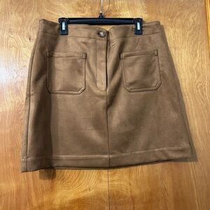 LOFT Camel Brown A-Line Mini Skirt